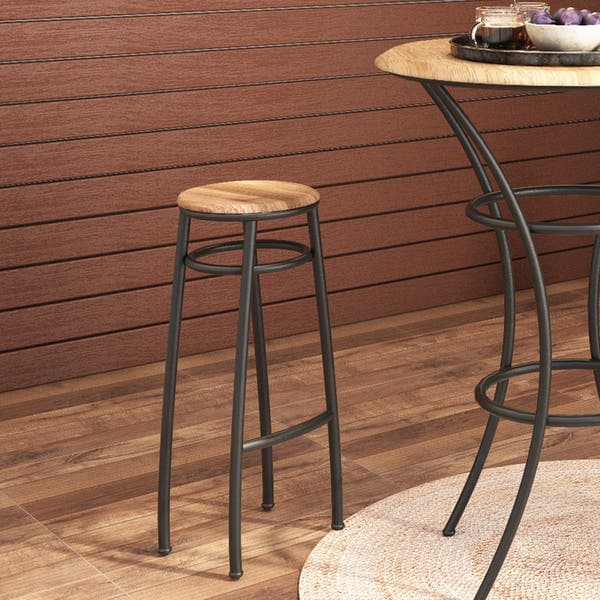 Banqueta Alta em Metal 75 cm Preto Viracopos Metalnew
