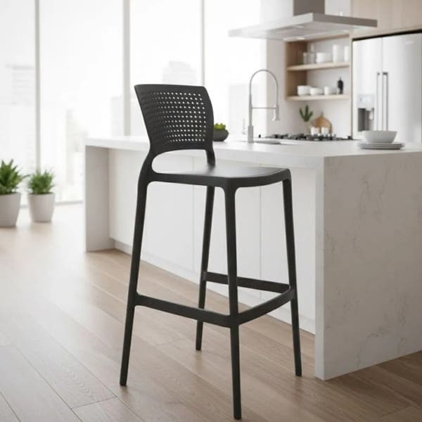 Banqueta Alta em Plástico 104 cm Cinza Safira Tramontina
