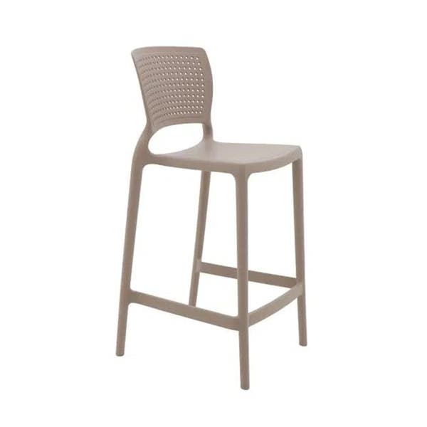 Banqueta Alta em Plástico 94 cm Taupe Safira Tramontina
