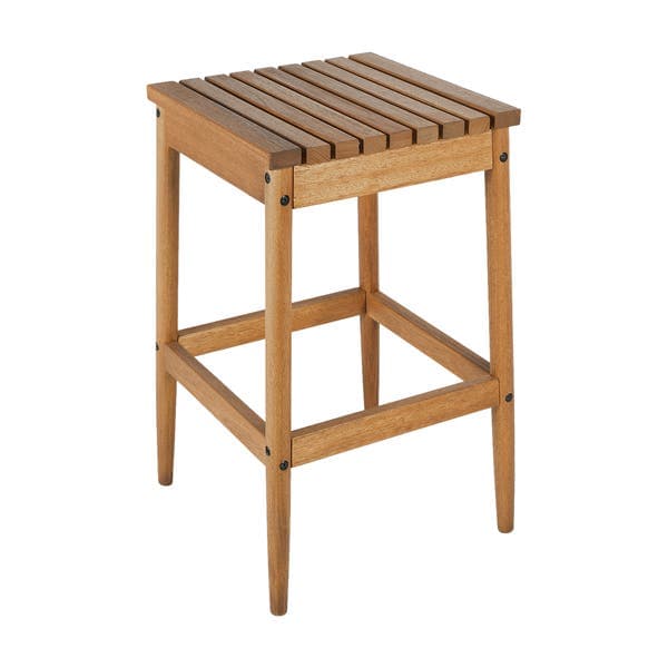Banqueta Média em Madeira 72 cm Bege Yumi Naterial
