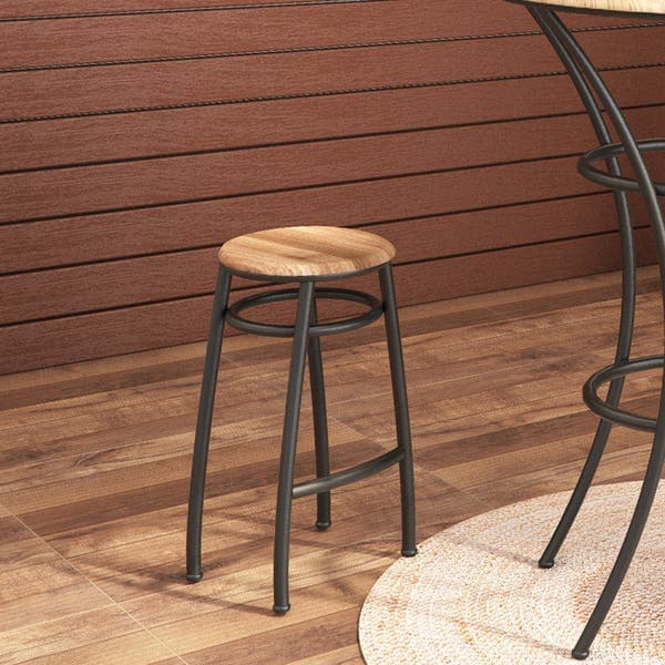 Banqueta Média em Metal 60 cm Preto Viracopos Metalnew