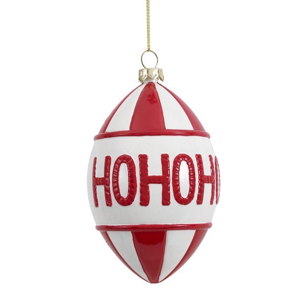 Bola de Natal Ho Ho Ho Plástico Vermelho 13x7x7cm Cromus