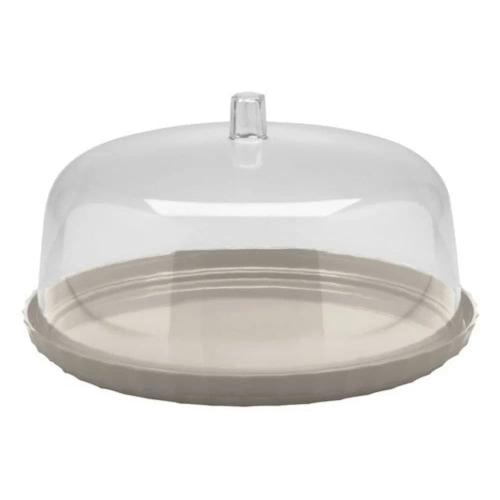 Boleira 25cm com Tampa Break Bege - Ou