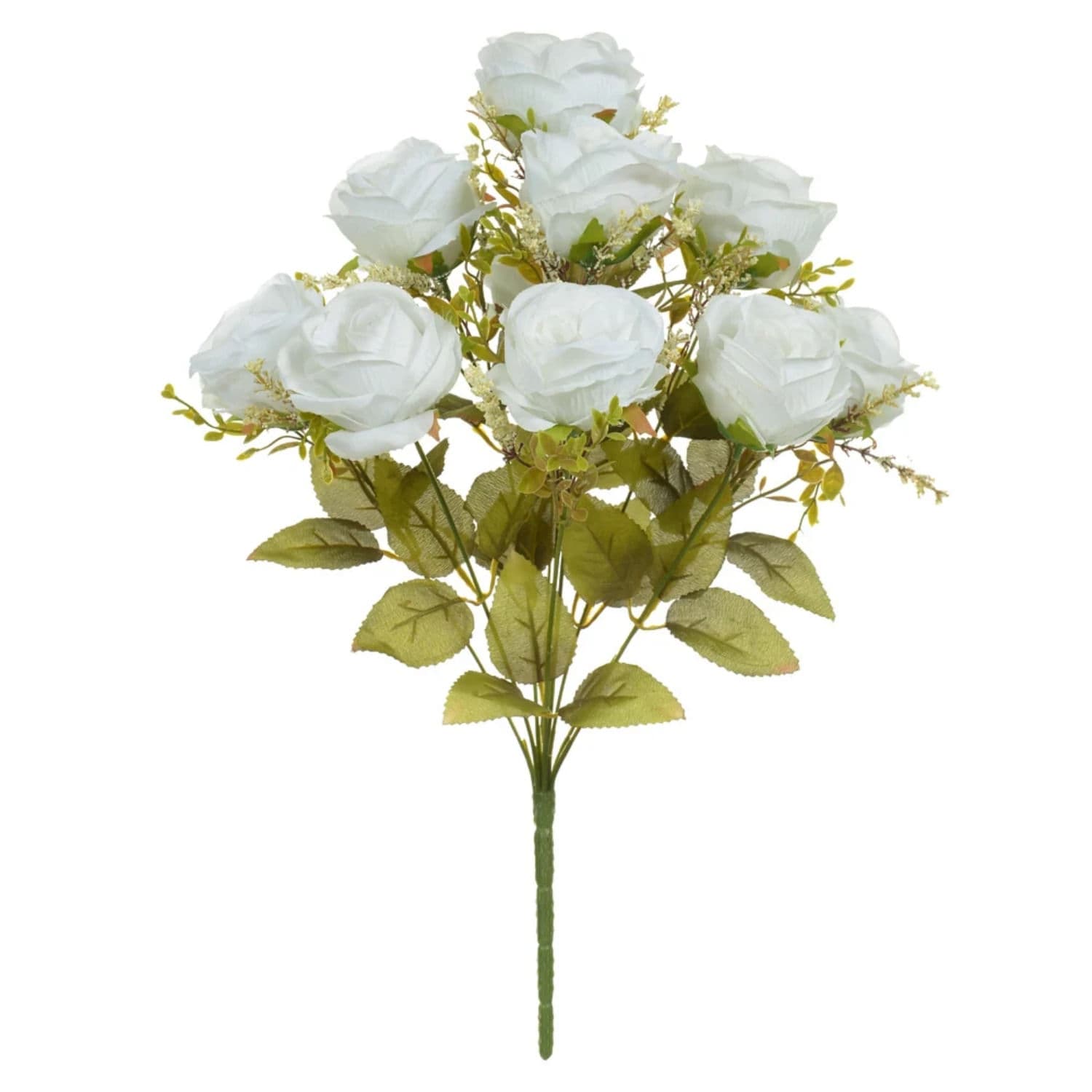 Buquê de Rosa Cabbage Artificial 52cm Creme Outono - Florarte