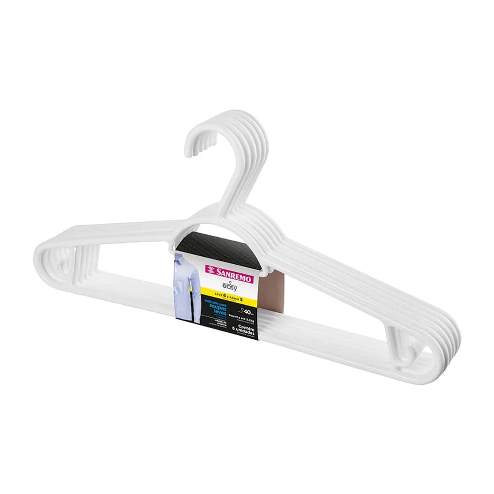 Cabide Primafer 6 Peças Branco - Sanremo