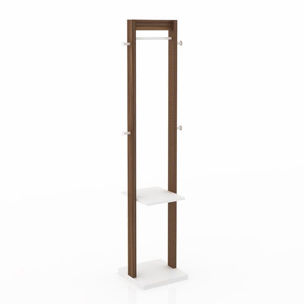 Cabideiro 165,5X43X33cm Madeira Nogal e Branco TecnoMobili