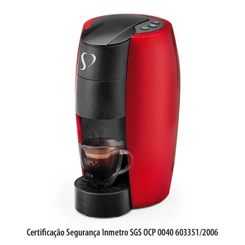 Cafeteira Espresso Lov Vermelha Tres 3 Corações — Cafeteira Espresso Lov Vermelha Tres 3 Corações · Ref. 26289