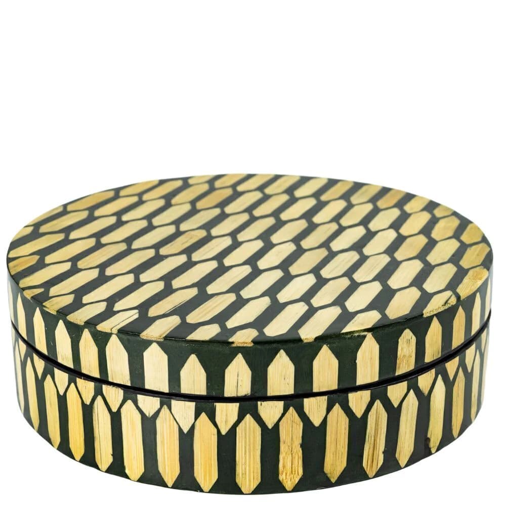 Caixa Decorativa de Bambu Mosaico Douré 29x9cm
