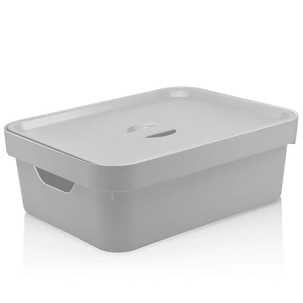 Caixa Organizadora Cube Retangular com Tampa 10,5l Branco - Ou