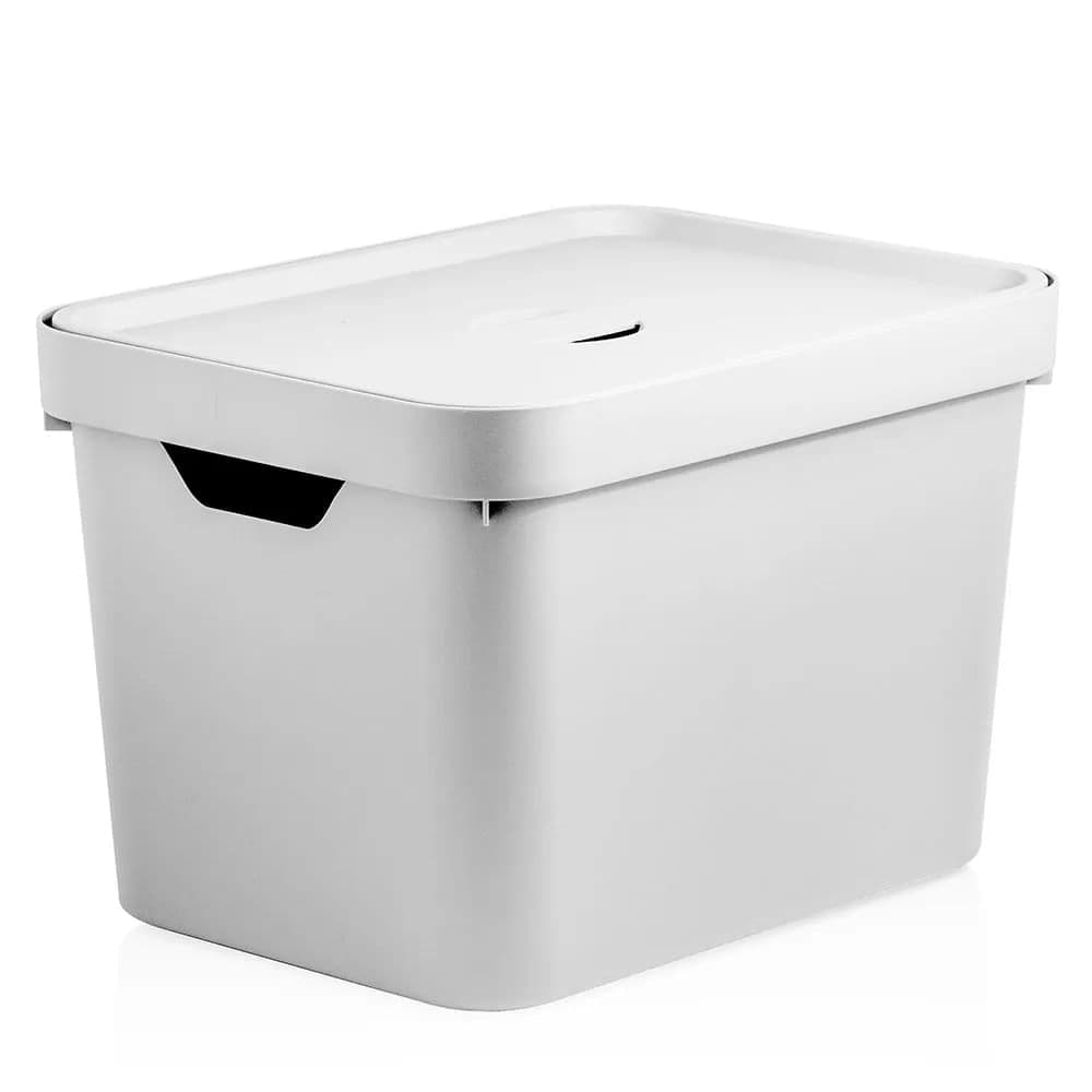 Caixa Organizadora Cube Retangular com Tampa 18l Branco - Ou