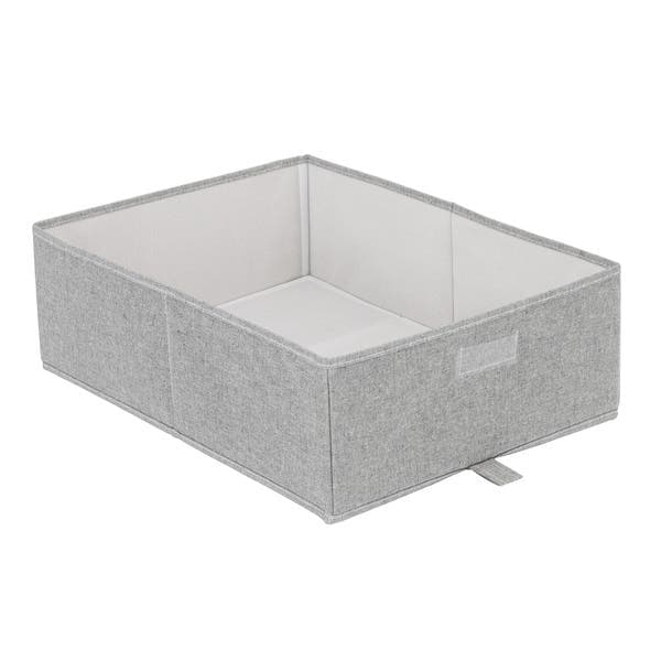 Caixa Organizadora Fibra Papel Cinza EVO'M 16x36x50 cm Spaceo