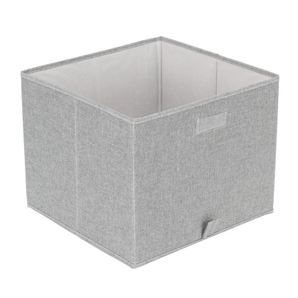 Caixa Organizadora Fibra Papel Cinza EVO'M 29x36x35 cm Spaceo