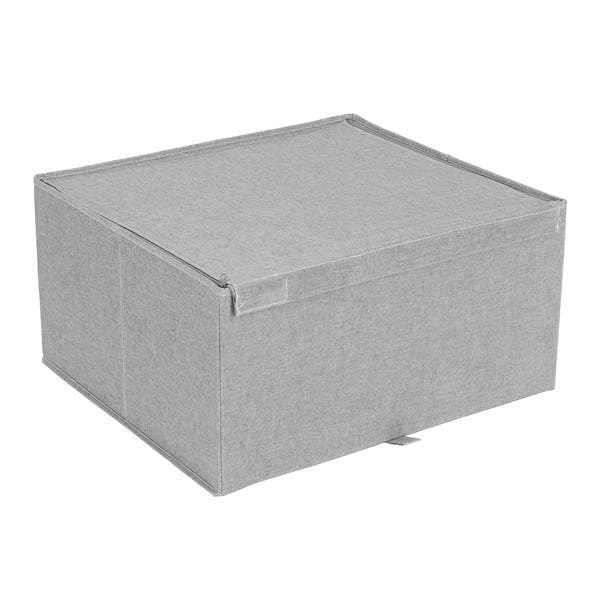 Caixa Organizadora Fibra Papel Cinza EVO'M 29x56x50 cm Spaceo