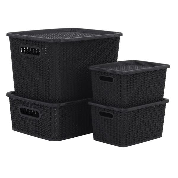 Caixa Organizadora Plástico Preto 24x29,5 cm São Bernardo