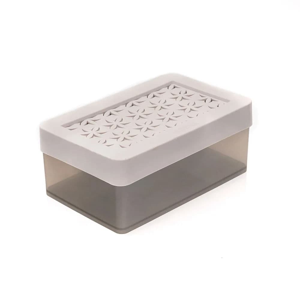 Caixa Organizadora Retangular com Tampa 6,2x15cm Gelo - Ordene