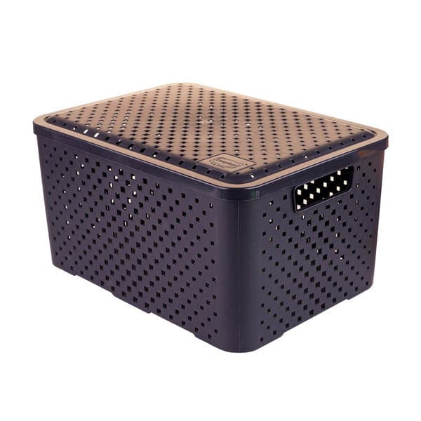 Caixa Plástico Preto Organizadores 18,5x26,5x36,5 cm Dasplast