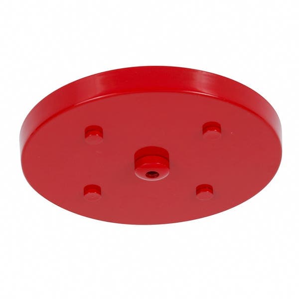 Canopla para Pendente Redonda 5 Lâmpadas Metal Vermelho
