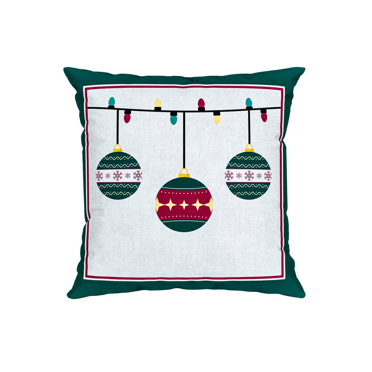 Capa de Almofada Natal 43x43cm Bolas - Belchior Decor