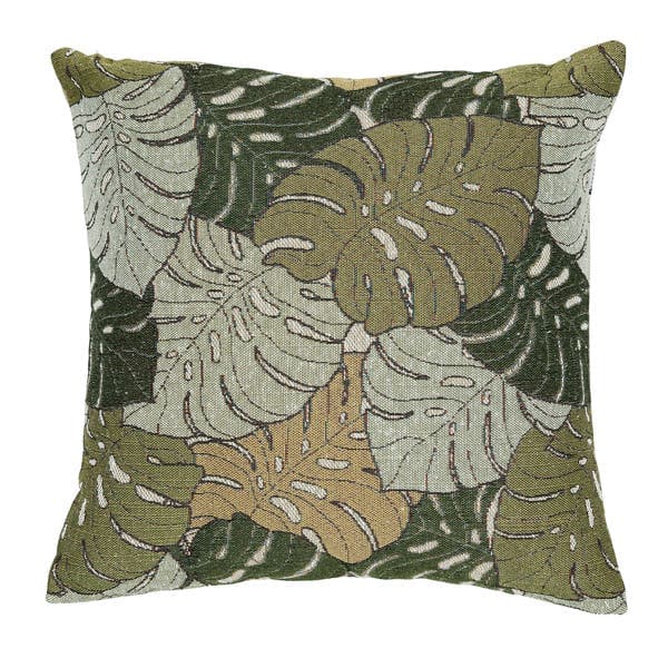 Capa de Almofada Quadrado Folhas Tecido Color 43x43 cm
