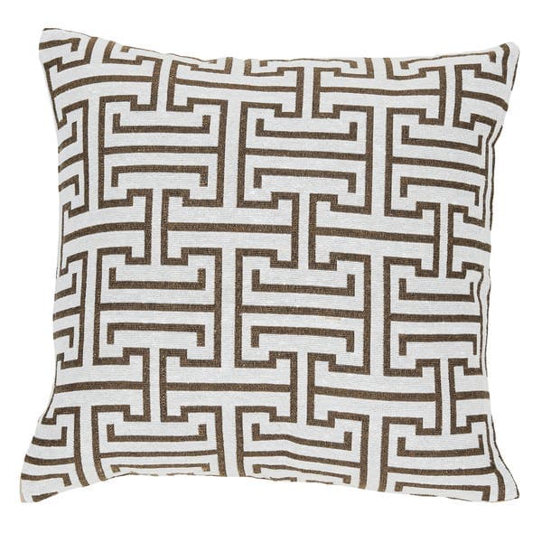 Capa de Almofada Quadrado Grego Tecido Cinza 43x43 cm