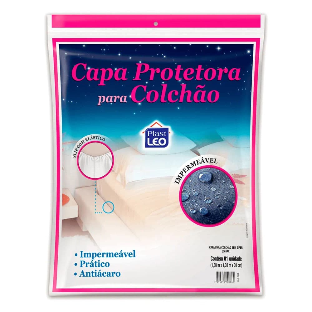 Capa para Colchão de Casal Impermeável Algodão - Plast Leo