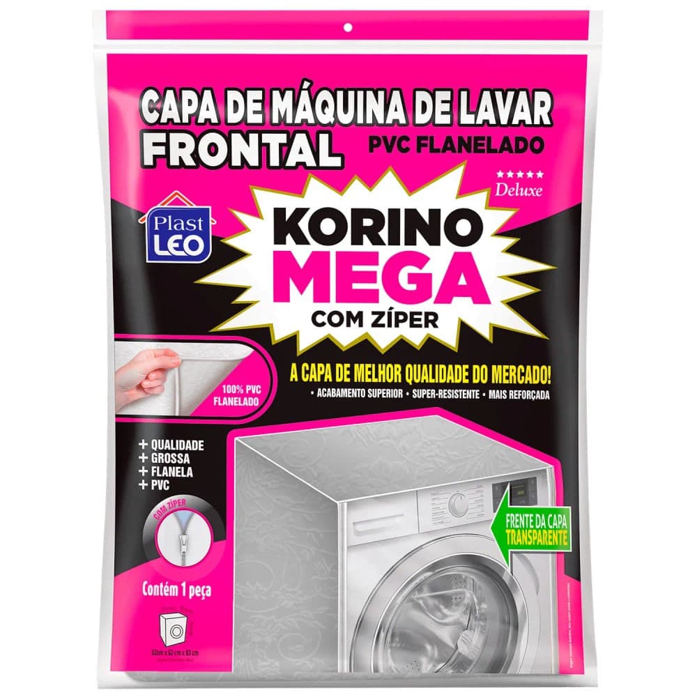 Capa para Máquina de Lavar 83x62cm Cinza - Plast Leo