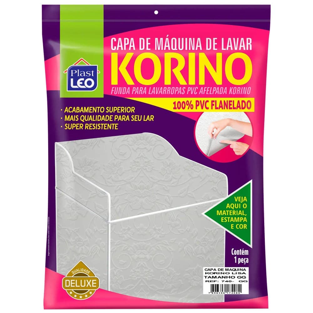 Capa para Máquina de Lavar Korino 105x66cm Cinza - Plast Leo