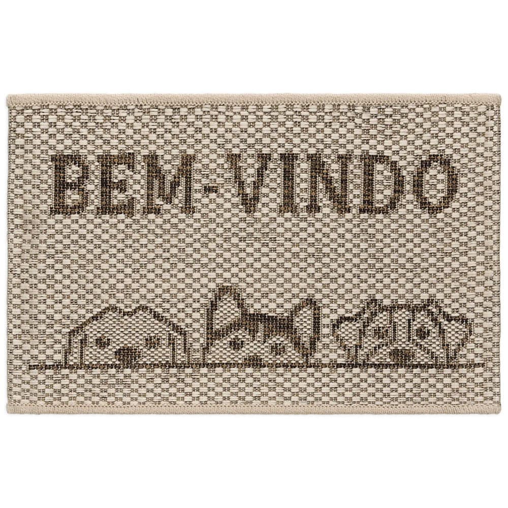Capacho Eco-nat Bem Vindo 40x60cm Marrom - Têxtil J.serrano