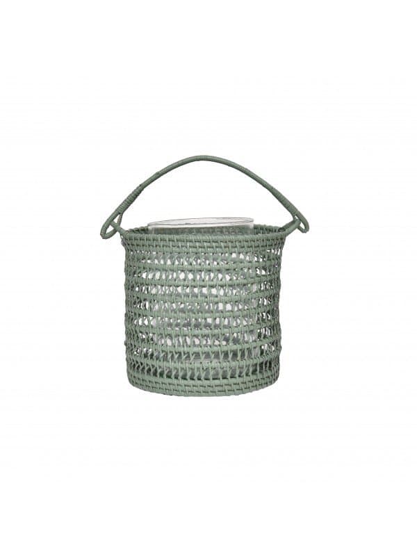 Castiçal Em Rattan Tresse Thay Thay Oliva 19,5 x 22 cm