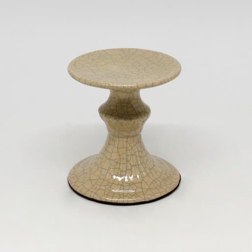 Castiçal Frizado com Vela Bege Taj Home