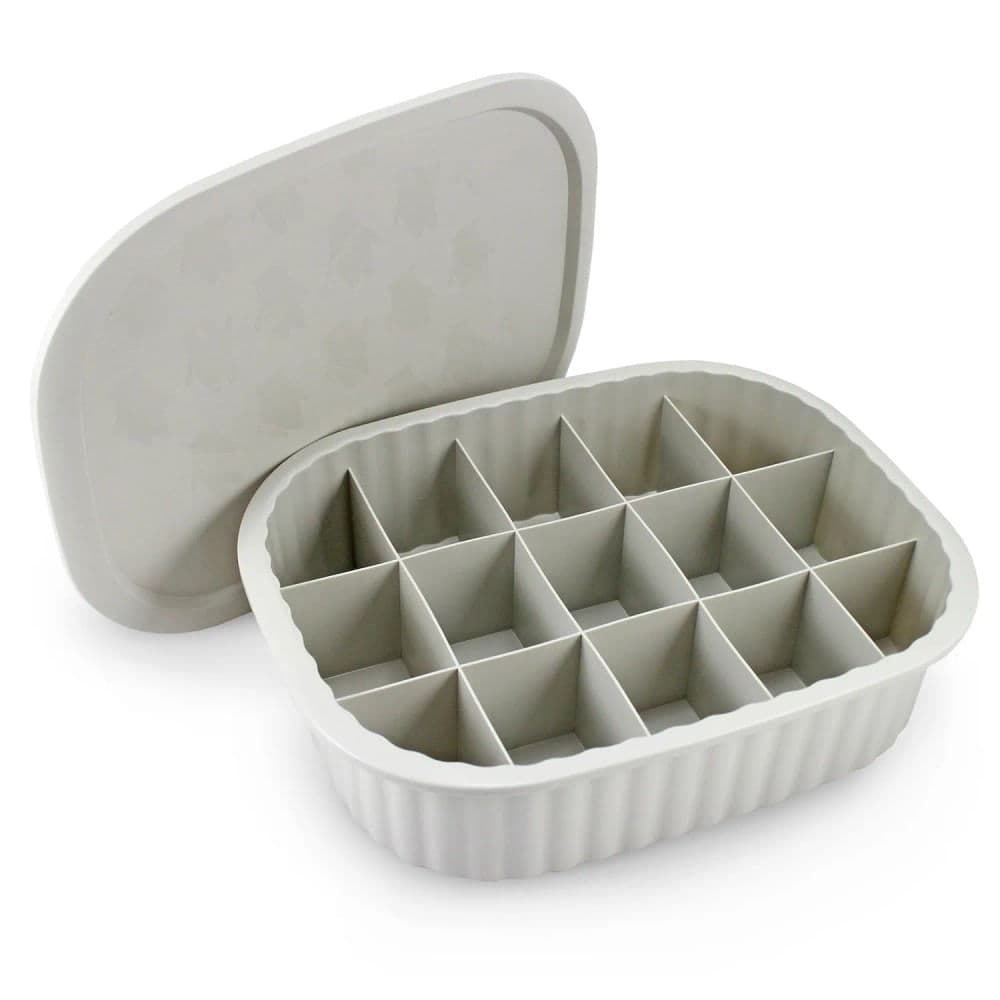 Cesta com Tampa 15 Divisória Loft 32,5cm Cinza - Jacki Design