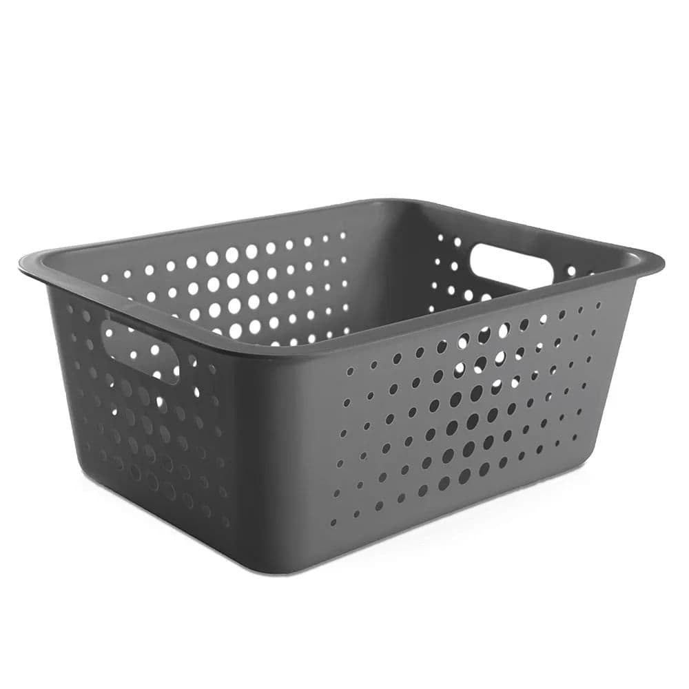 Cesta Organizadora Retangular 16x41cm Chumbo - Ou