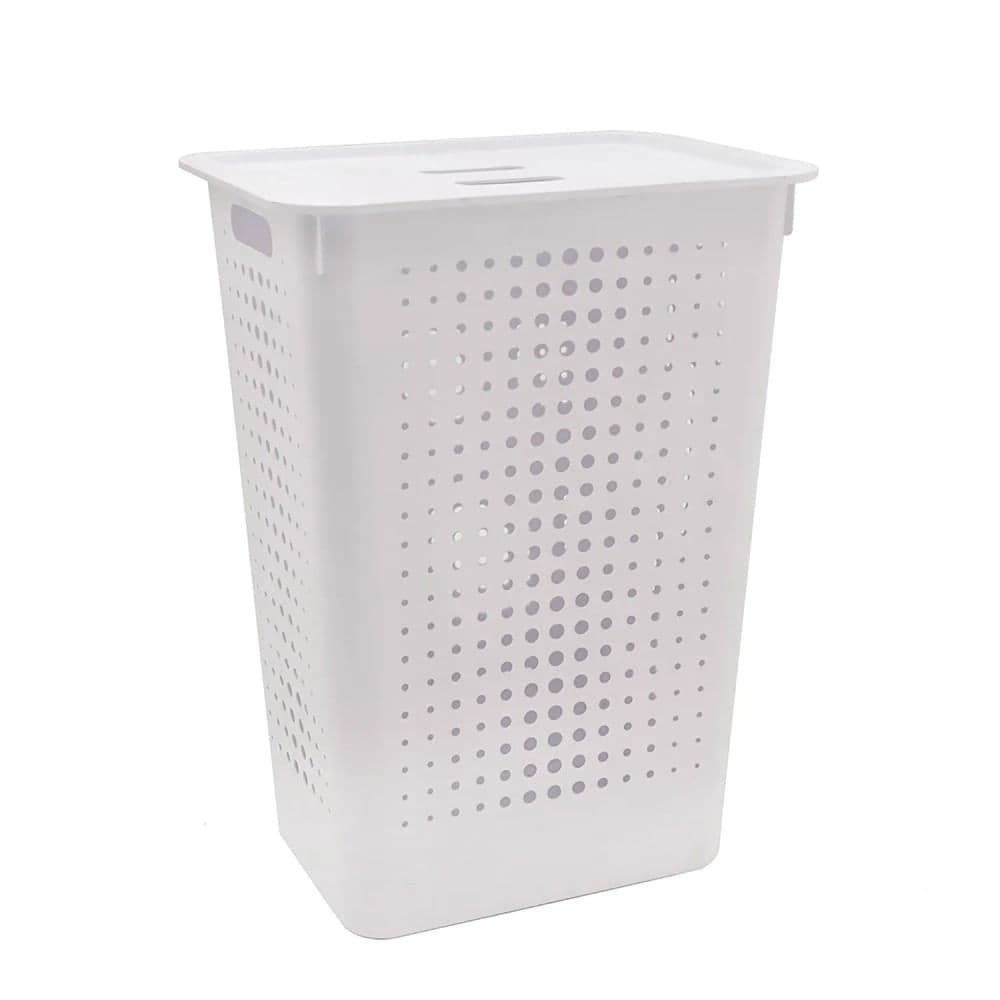 Cesto de Roupa com Tampa 47l Branco - Ou