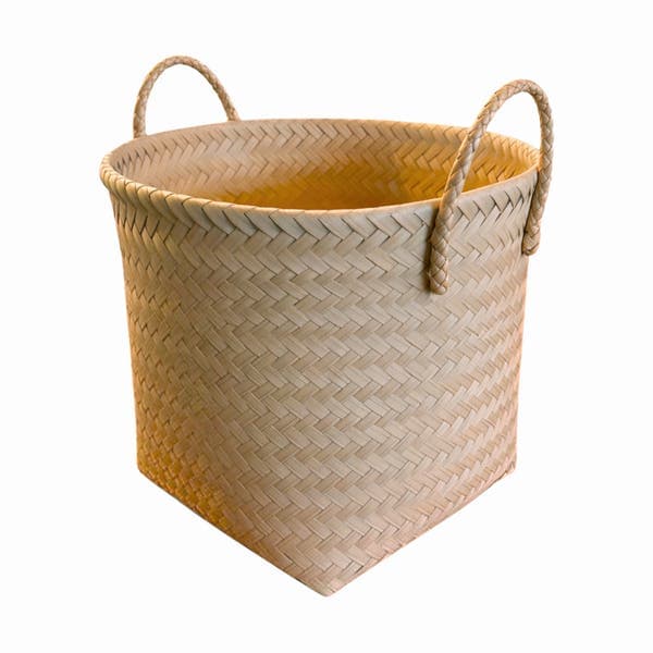Cesto Fibra Bege Zigzag 32x35 cm Oikos