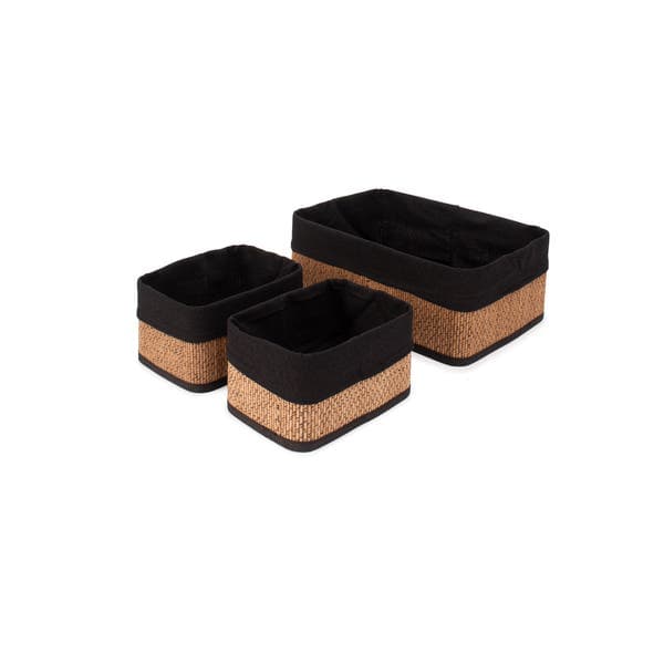 Cesto Madeira Preto 21x31 cm Oikos