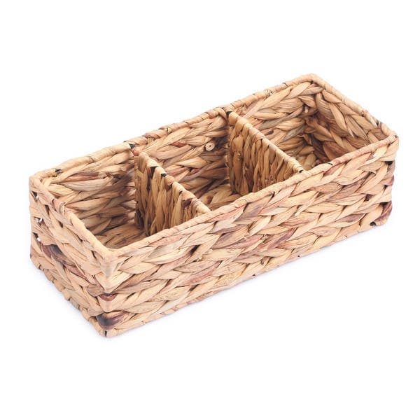 Cesto Organizador de Fibra Natural Retangular 15,5x11x36,5cm Oikos