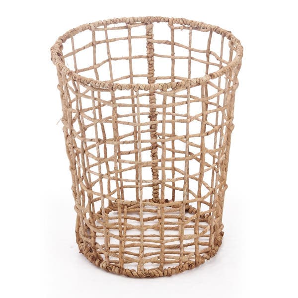 Cesto Organizador de Palha Natural Redondo 40x35x35cm Oikos
