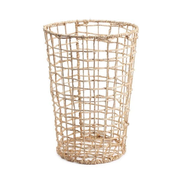 Cesto Organizador de Palha Natural Redondo 60x45x45cm Oikos