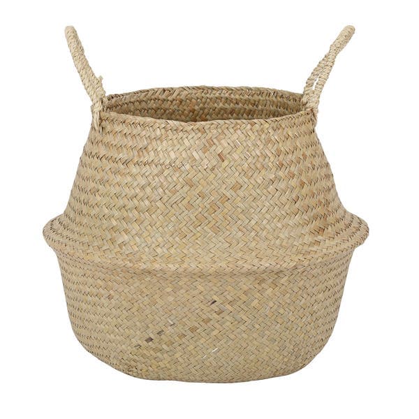 Cesto Organizador Fibra Natural Organização 32x35 cm Oikos