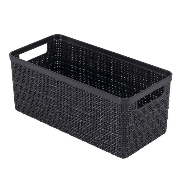 Cesto Organizador Médio Preto 13,2x11,5x27,7cm 3,7L Juta Nitron