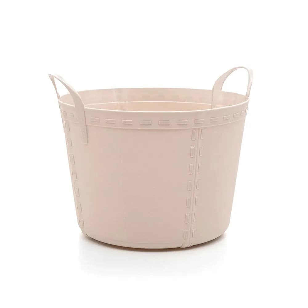 Cesto Organizador Multiuso Redondo 34cm Off White - Home Space