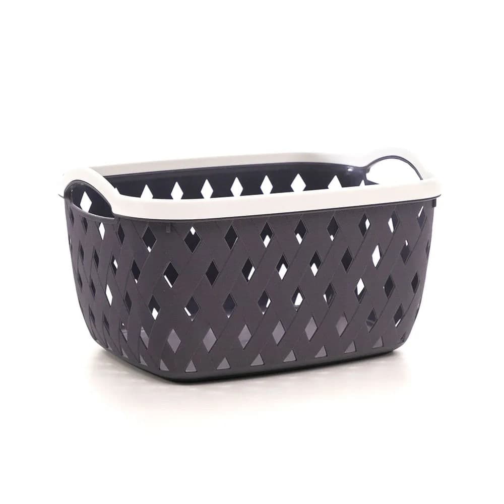 Cesto Organizador Multiuso Vazado 31cm Cinza - Home Space