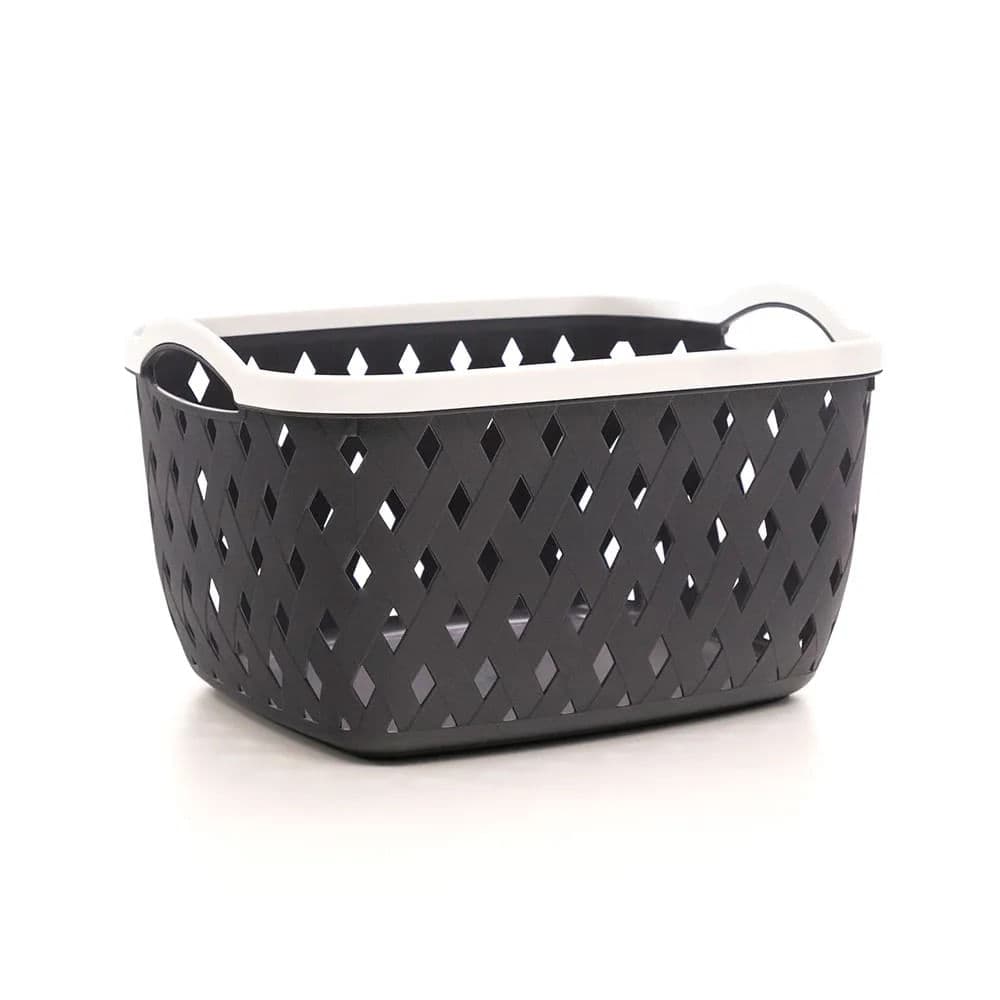 Cesto Organizador Multiuso Vazado 35cm Cinza - Home Space