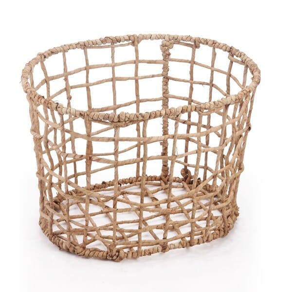 Cesto Organizador Palha Metal Natural 29x34 cm Oikos