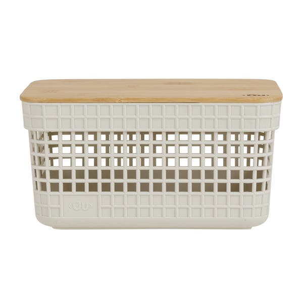 Cesto Organizador Plástico Bege Grid 14,2x14,5x20,5 cm Ou