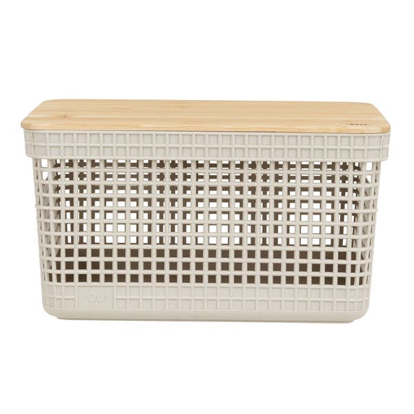 Cesto Organizador Plástico Bege Grid 19,2x23x29 cm Ou