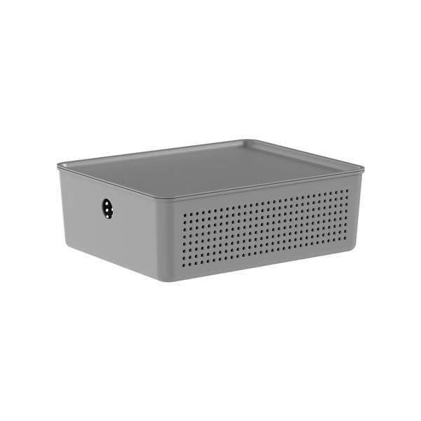 Cesto Organizador Plástico Chumbo Fechado Flow 10x22x27 cm OU