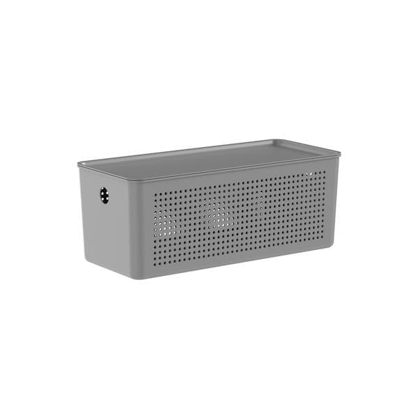 Cesto Organizador Plástico Chumbo Fechado Flow 14x15x34 cm OU