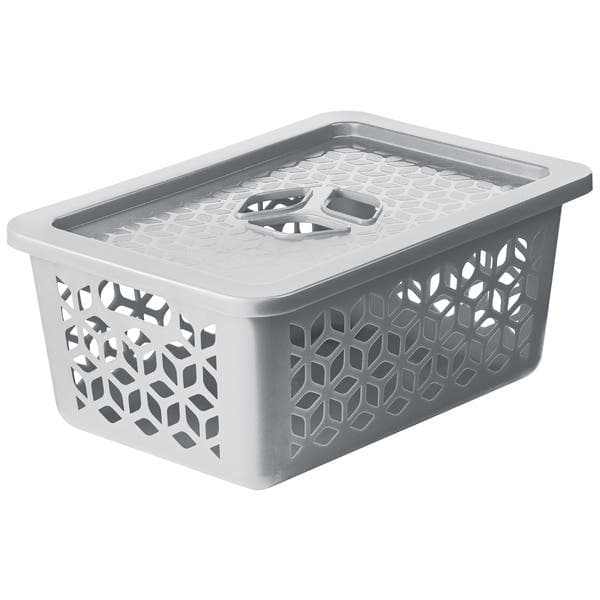 Cesto Organizador Plástico Cinza 5L 13,1x30,8x22cm Uz Utilidades