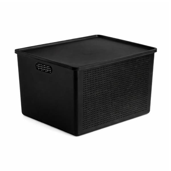 Cesto Organizador Plástico Preto Flow 26x35 cm OU
